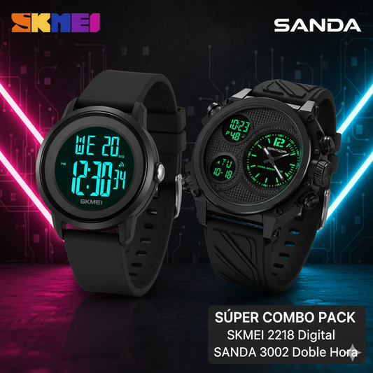 COMBO SANDA 3002 Y SKMEI 2218 - P