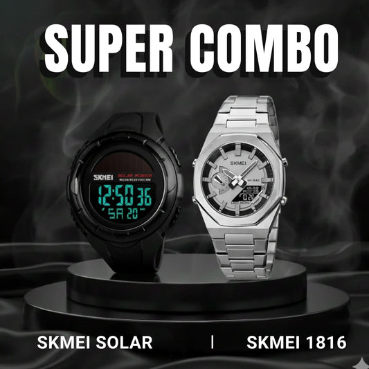 COMBO RELOJ SKMEI 1816 + RELOJ SKMEI SOLAR